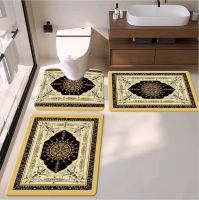 45*75cm/45*120cm Southeast Asia Style Bath Toiet Mat Pu Leather Wear Resistance Bathroom Floor Mat No Stains Quick Drying Rubber Non-slip Shower Mat 