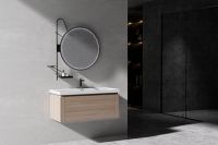 Minimalist Wood Grain Color Wall Mounted Bathroom Cabinet with LED Smart Mirror ESS-500/ESS-600/ESS-750/ESS-800/ESS-900/ESS-1000/ESS-1200