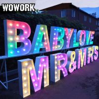 Wowork Props Event Big Giant Led 3ft 4ft 5ft Metal Marquee Letters Light For Wedding Party Event Decoration