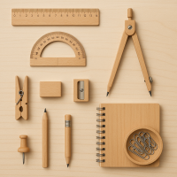 Eco-Friendly Wooden Desk Organizer Set Bamboo Pen Holder &amp; File Tray OEM Custom Logo