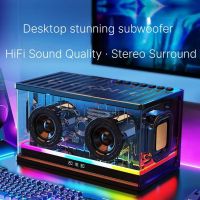 Bluetooth Ultra Heavy Bass 40W RGB Light Cyber Mechanical Industrial Style Bluetooth 5.0 Wireless Stereo Sound Speaker, Indoor Computer Speaker (Black)