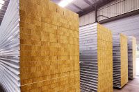 Machine-made rock wool color steel sandwich panel