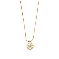 Enamel Zodiac Constellation Double Sided Pendant Necklace Stainless Steel Jewelry