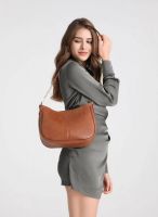 Classic Style Brown PU Shoulder & Crossbody Bag