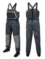 3 Layer Breathable Waders Fishing Chest Waders with 4mm Stocking Foots Fly Fishing Waders