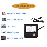 New design 5-Inch Biometric Digital Signature Pad with Stylus Fingerprint Identification Durable Electronice Signature tablets OEM Programable SDK signature device From China