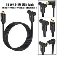USB4 Type-C Male-Female Extension Cable with Ear-shaped Screw-fixed Panel, Supporting 8K 60HZ, Thunderbolt-compatible and Multifunctional, 240W 