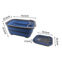 Toyar Housewares Portable Dinnerware Folding Washing up Bowl Dish Tray Foldable Drying Rack Set Collapsible Dish Drainer with Drainer Board From China