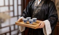 Chinese Blue and White Porcelain Style Ceramic Baijiu Cups - Chinese-Style Gift Set, Asian Catering Supplies
