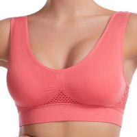 Seamless Women&#039;s Sports Bra Vest Large Size Yoga Sports Underwear Hollow Mesh Ventilation Hole Knitted Weaving No Steel Ring