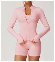 Stand-up collar zipper long-sleeved yoga jacket