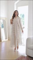 Middle Eastern Muslim Embroidered Abaya Dress for Women - Elegant Long Loose Dubai Kaftan  SMT141