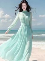 New Dopamine Green Dress  French Style