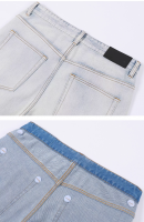 Men's 517 Light Blue Vintage Washed Jeans - American High Street Loose Straight Slight Flare Summer Denim Pants From China
