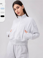 Women's Stand Collar Sport Coat - Zip-Front Yoga Jacket 24321