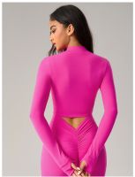 Women's Cropped Zip Jacket - Slim Fit Outdoor Running Top DCX011 From China