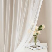 Warm and simple style curtains with a combination of 90% blackout and transparent cover layers, double-layered insulated window panels.  