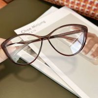 Retro large frame ultra-light cat's eye can be equipped with degree anti-blue light plain face artifact slimming eye frame