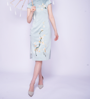 New Chinese cheongsam 2025 spring new silk fabric