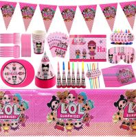 LOL Surprise Doll Themed Party Set - Disposable Paper Towels  Cups  Plates and Tableware for Kids' Birthday