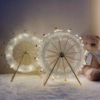 Handmade DIY Material Creative Table Night Light with Glass Bead Decoration for Room
