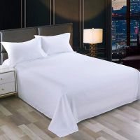 White pure cotton satin bed sheets with dense weaving for bedding