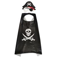 Children's Halloween Pirate Cape Party Costume with Face Mask Sets Outfits for Kids Birthday Holiday Party Dress up
