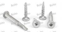 Large flat head cross knurled cement rope screw