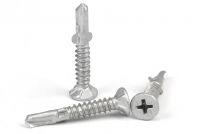 Countersunk head embossed clamp ear drill screws