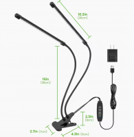 Indoor Plant Growing LED Lamp 10-Level Dimmable 3/9/12H Timer Red Blue Spectrum for Bloom Clip-on Auto Adjustable