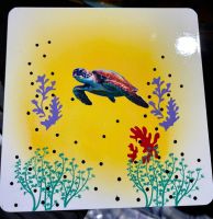 Lacquered handmade decorative tray