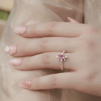 Rhodium Plated S925 Sterling Silver Adjustable Ring with Natural Alexandrite Gemstone