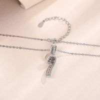 Latest Fine Jewelry S925 sterling silver Mobius strip unique design Simple Elegant White Gold Plated Real Blue CZ Pendant Necklace for Women From China