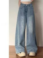Plus-Size Vintage Wide-Leg Jeans for Women Summer New Arrival High-Waisted Trousers for Curvy Girls, Slimming Straight-Loose Fit for Pear-Shaped Bodies