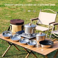 Camping Hiking Cookware Mess Kit Stainless Steel Pots and Pans From China