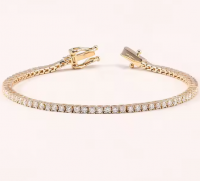 Iced Out Lab Diamond Tennis Bracelet 2mm 3mm 6-9 Inch Tennis Chain 14k 18k Gold Bracelet Prong Setting Women Bracelet From China