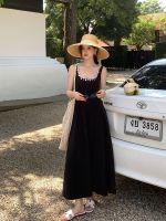 Spring and Summer New Style French Retro Round-neck Elegant Beaded Strapless Dress