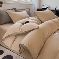 Light luxury four piece set of pure cotton 100 cotton brushed duvet cover 2025 new bed sheet for adult and youth bedroom bed four piece set.