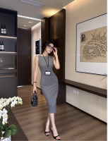  Summer workplace sleeveless dress, women&#039;s cinched waist Rachel dress