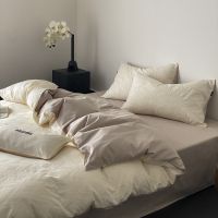 High - end Class A Mother - and - Baby - grade Thick - woven Washed Relief - Patterned 100% Cotton Bedding Set. Simple - styled, Skin - friendly, Breathable, Suitable for Sleeping Naked, with Fitted Sheet.