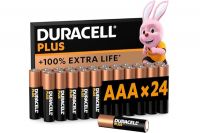 Duracell Plus AAA Batteries (24 Pack) - Alkaline 1.5V - Up To 100% Extra Life - Reliability For Everyday Devices - 0% Plastic Packaging From UK