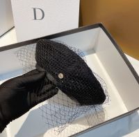 Sheer Mesh Paneled Beret