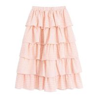French retro lotus leaf collar short-sleeved dress female summer little sweet pleated bitter fleabane cake long skirt