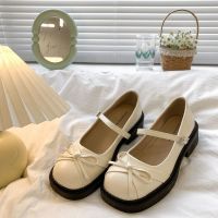 Silver French shallow bow Mary shoes spring and summer 2025 new platform skirt jk leather shoes