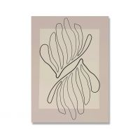 Nordic small-batch retro abstract geometric canvas paintings with floral lines, multi-piece combination for living room background wall decoration. From China