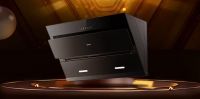 Star series range hood top side small black wing double suction 7-shaped range hood household range hood