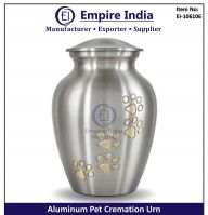 Aluminum Pet Cremation Urn With Paw