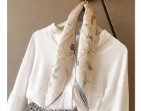 Floral Elegance: AzureSilk's Delicate Print Scarf