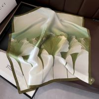 Elegant Bloom: The AzureSilk Botanical Scarf