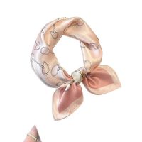 Pink Elegance: AzureSilk's Chain Print Silk Scarf